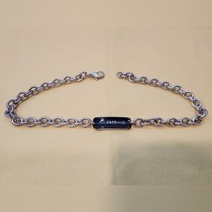 NY TIFFANY'S & Co SILVER AND TITANIUM "1837" COLLECTION ID NECKLACE